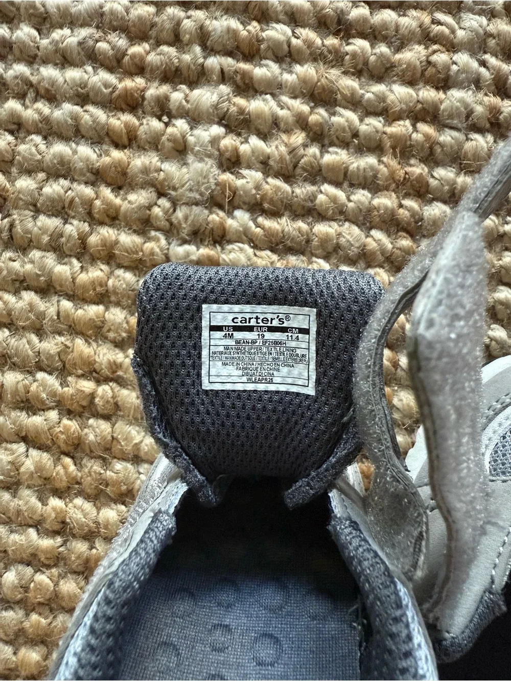 Carter’s Baby Boy Every Step® First Walker Casual Shoes | Grey Size 4- NWT!